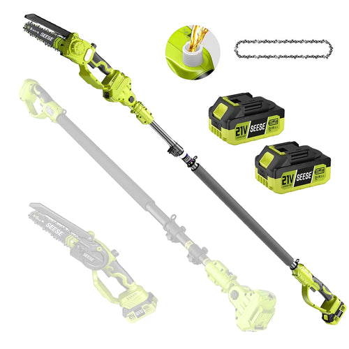 2-in-1 8" Brushless Mini Chainsaw & Pole Saw, Cordless Tree Pruner with Extension Pole